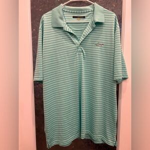 Greg Norman Collection Teal Striped Polo